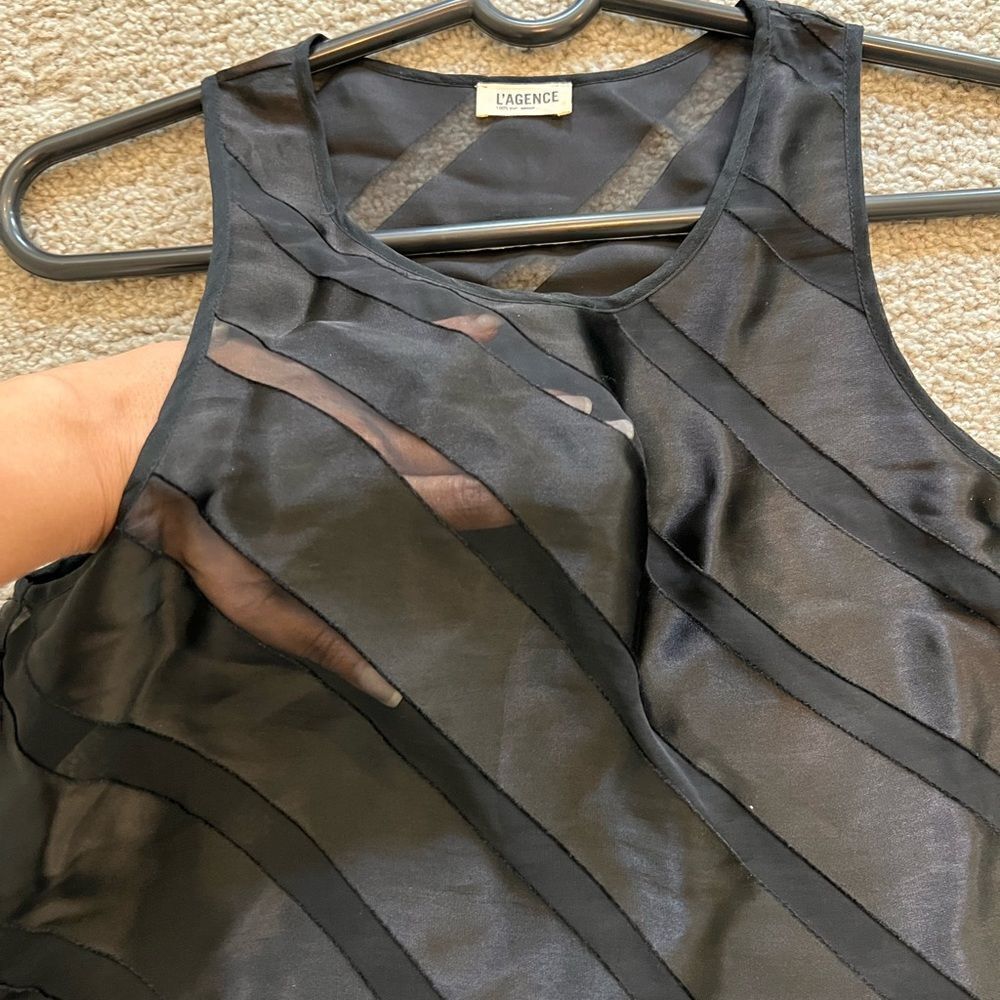L’AGENCE top, evening look, semi-halter, silk.